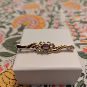 Gold and Purple Brooch